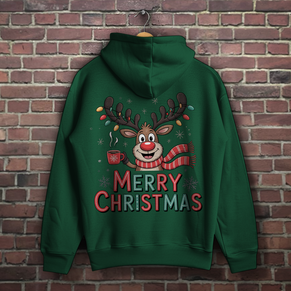 Merry Christmas, Rentier mit Lichterkette