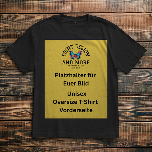 Oversize T-Shirt Vorderseite Dunkle Farben DTF