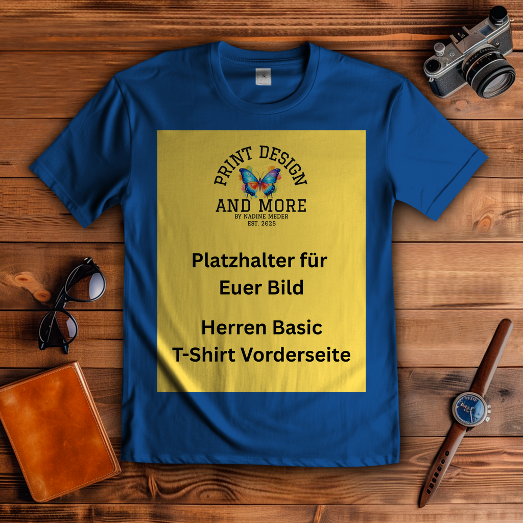 Herren Basic T-Shirt Vorderseite Dunkle Farben DTF