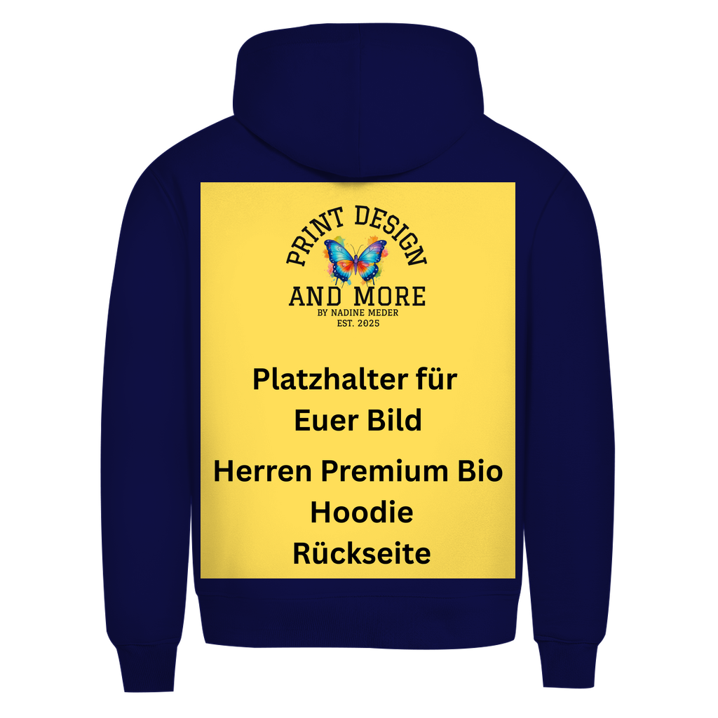 Herren Premium Bio Hoodie Rückseite DTF