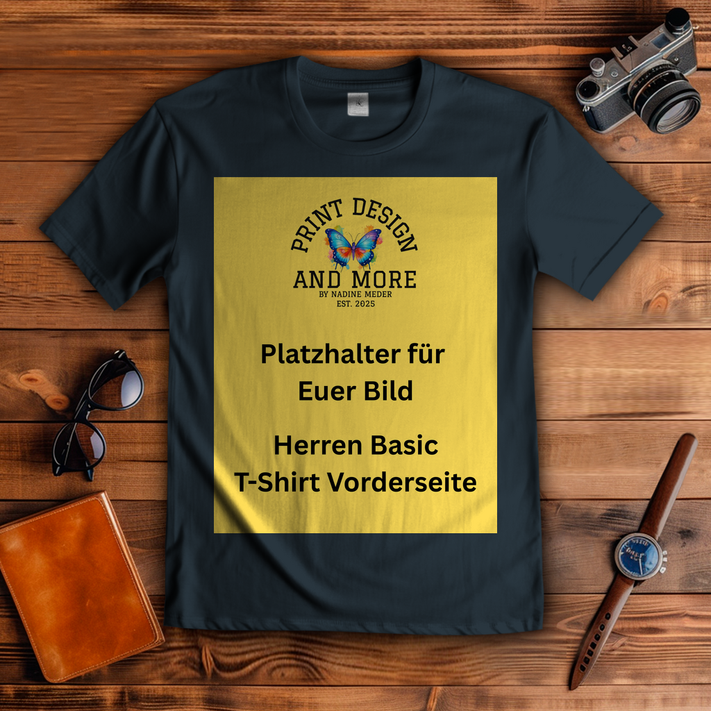 Herren Basic T-Shirt Vorderseite Dunkle Farben DTF