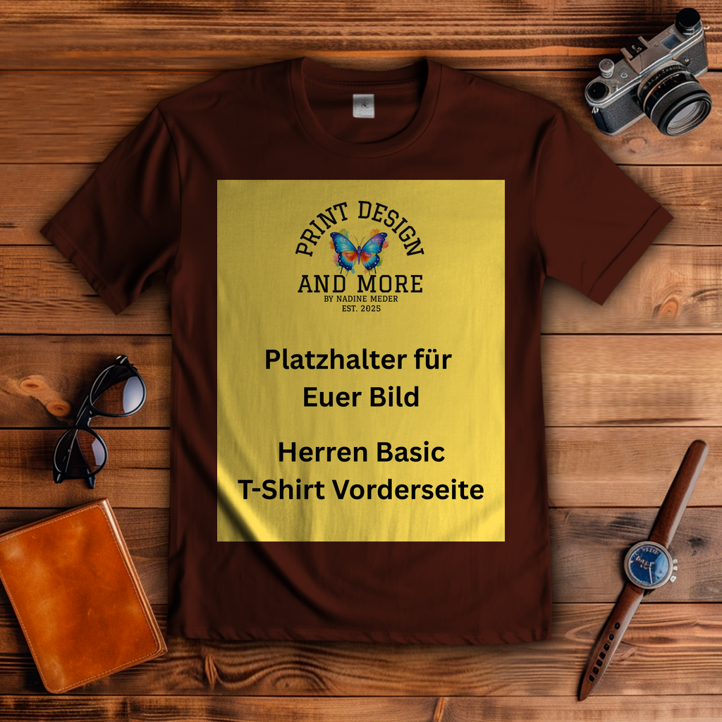 Herren Basic T-Shirt Vorderseite Dunkle Farben DTF