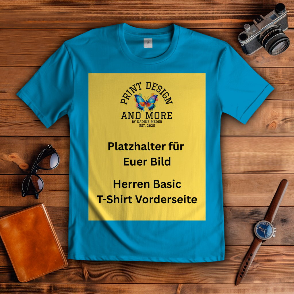 Herren Basic T-Shirt Vorderseite Helle Farben DTF