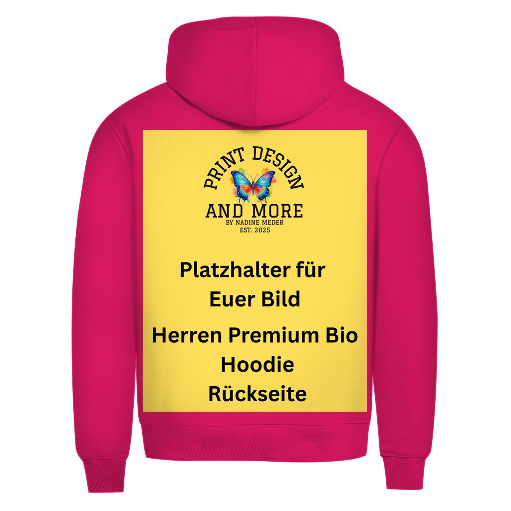 Herren Premium Bio Hoodie Rückseite DTF