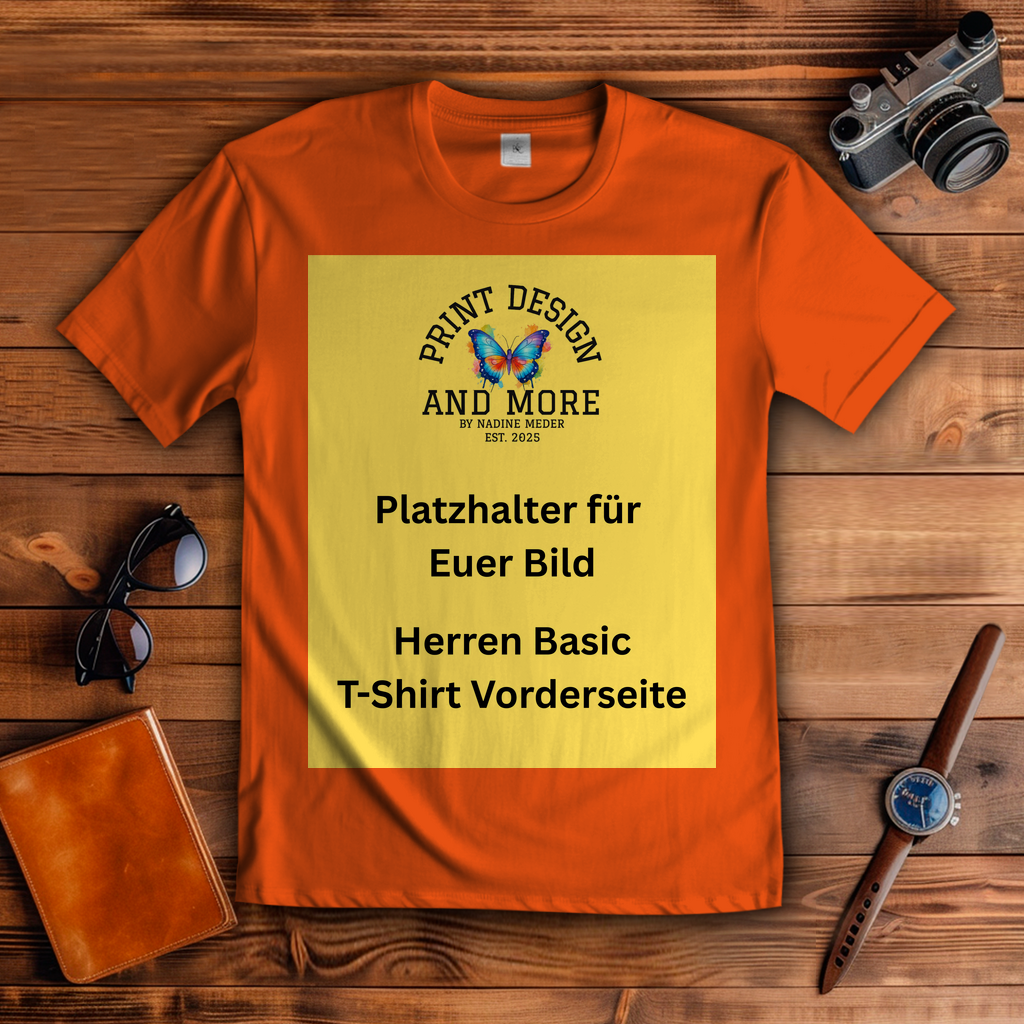 Herren Basic T-Shirt Vorderseite Helle Farben DTF