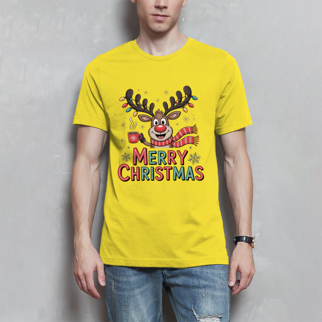 Merry Christmas, Rentier mit Lichterkette