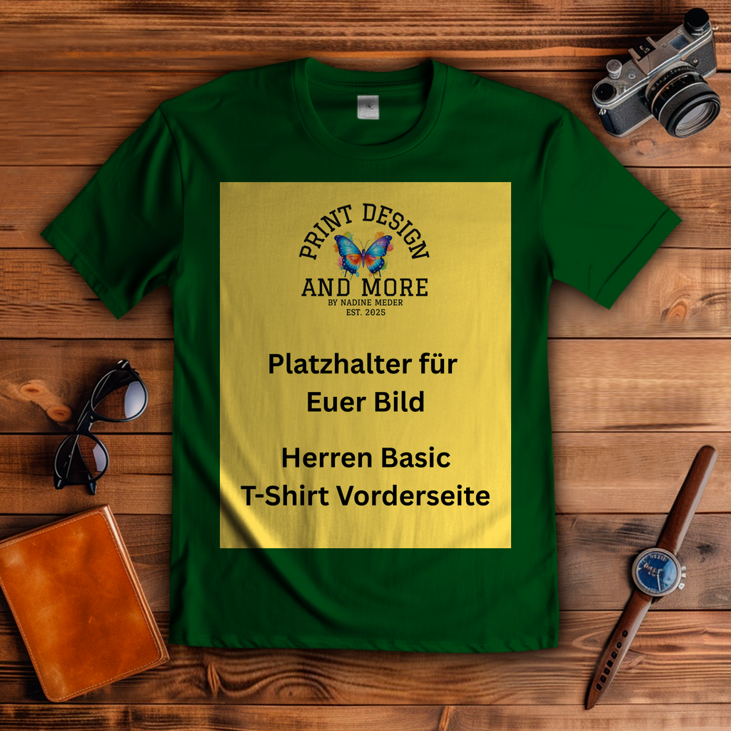 Herren Basic T-Shirt Vorderseite Dunkle Farben DTF