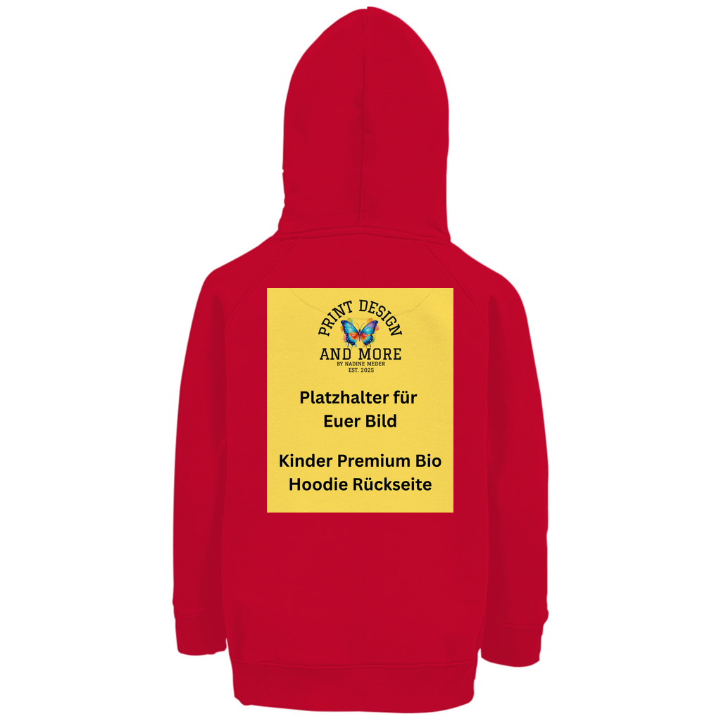 Kinder Premium Bio Hoodie Rückseite DTF