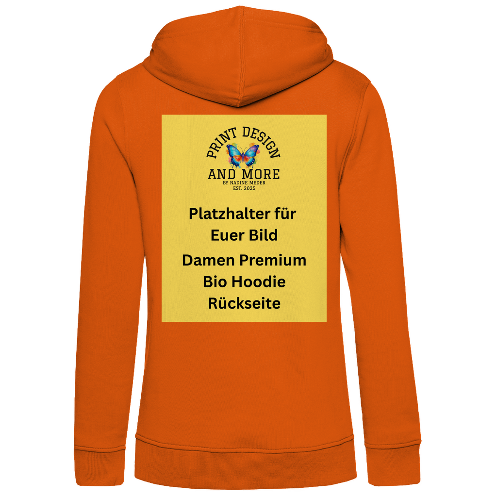 Damen Premium Bio Hoodie Rückseite DTF