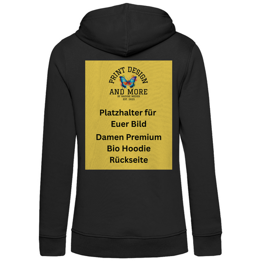 Damen Premium Bio Hoodie Rückseite DTF