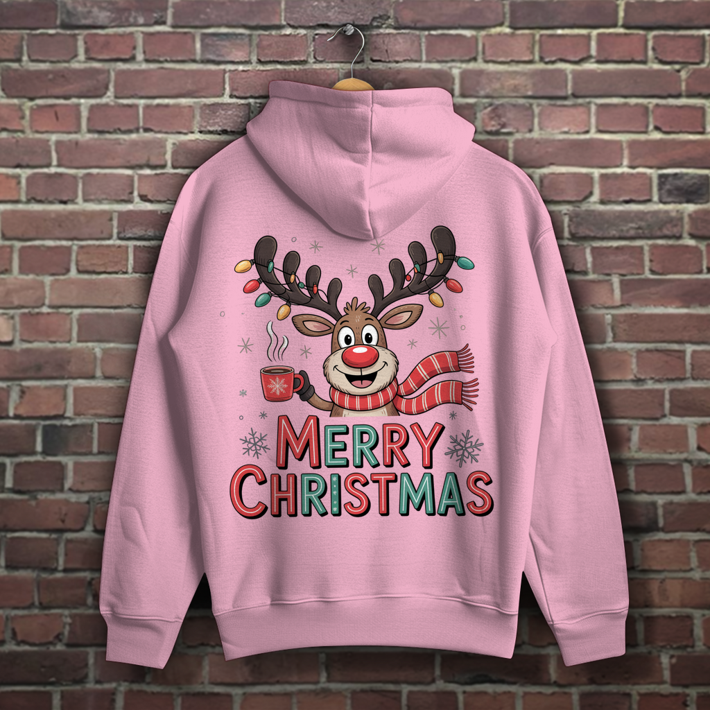 Merry Christmas, Rentier mit Lichterkette