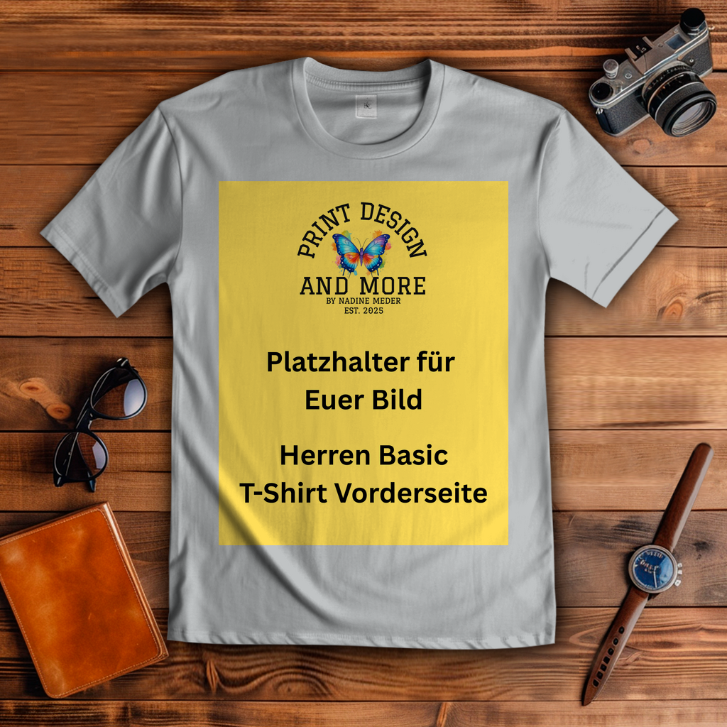Herren Basic T-Shirt Vorderseite Helle Farben DTF