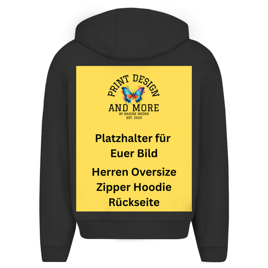Herren Oversize Zipper Hoodie Rückseite DTF