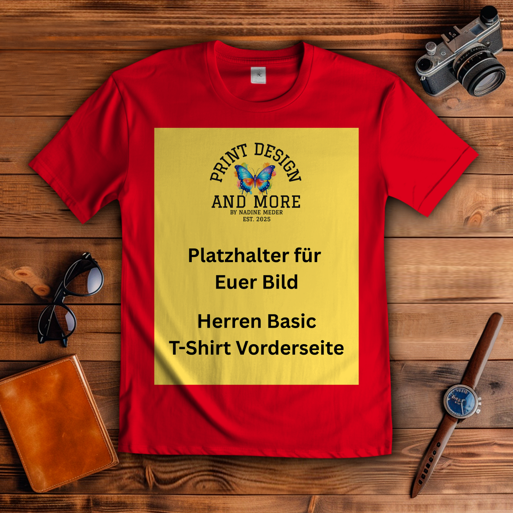 Herren Basic T-Shirt Vorderseite Helle Farben DTF