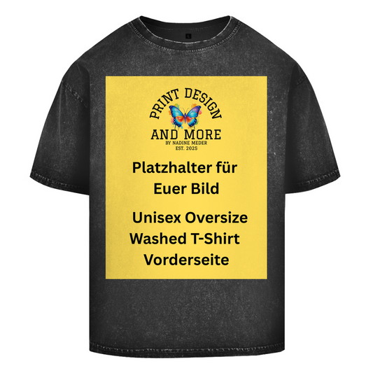 Unisex Oversize Washed T-Shirt Vorderseite DTF