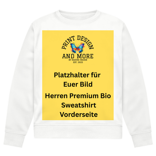 Herren Premium Bio Sweatshirt Vorderseite Helle Farben DTF