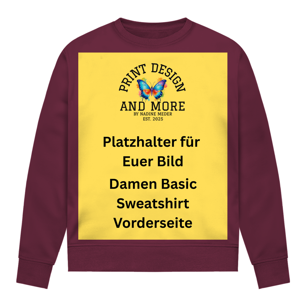 Damen Basic Sweatshirt Vorderseite DTF