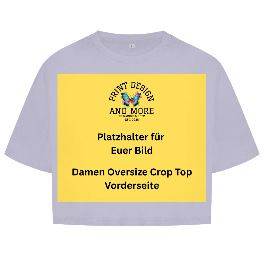 Damen Oversize Crop Top Vorderseite DTF