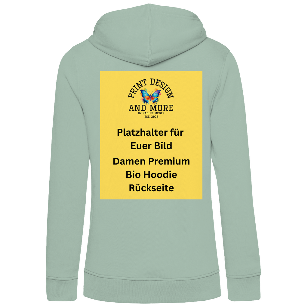 Damen Premium Bio Hoodie Rückseite DTF