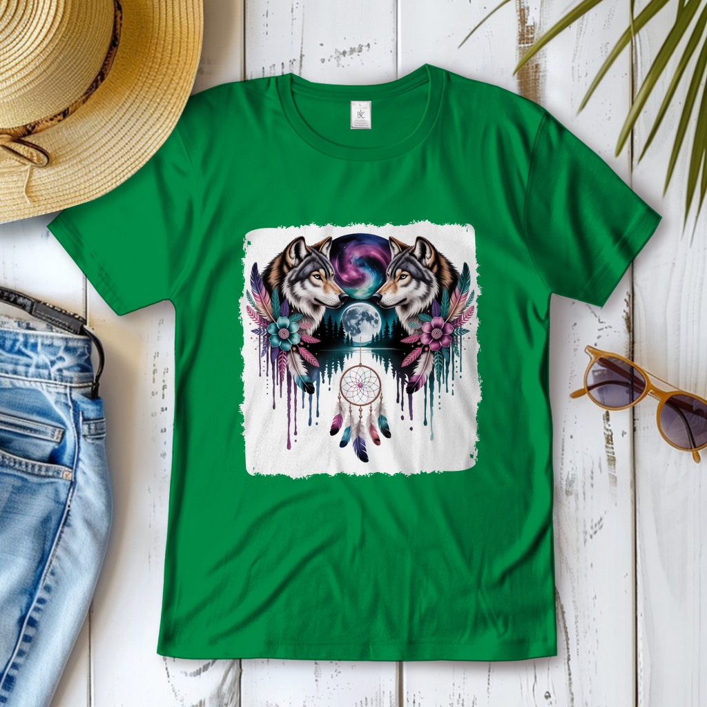 Wolf mit Traumfänger ( DTF / Vorne )