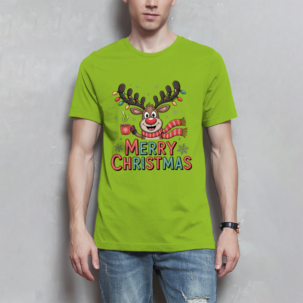 Merry Christmas, Rentier mit Lichterkette