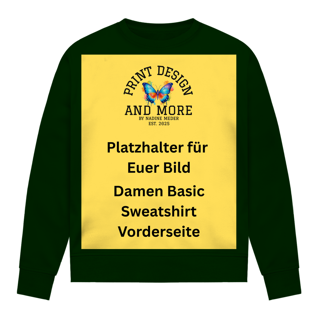 Damen Basic Sweatshirt Vorderseite DTF