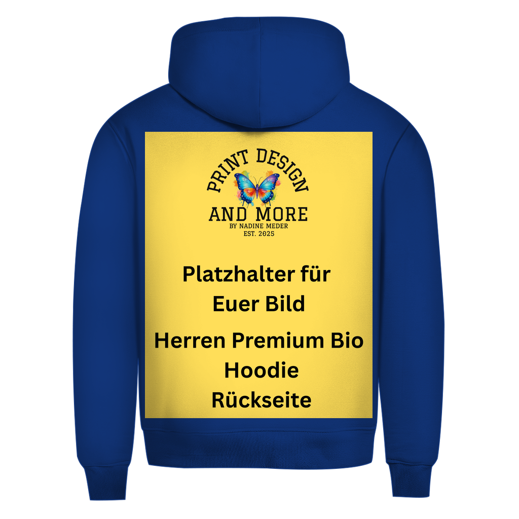 Herren Premium Bio Hoodie Rückseite DTF