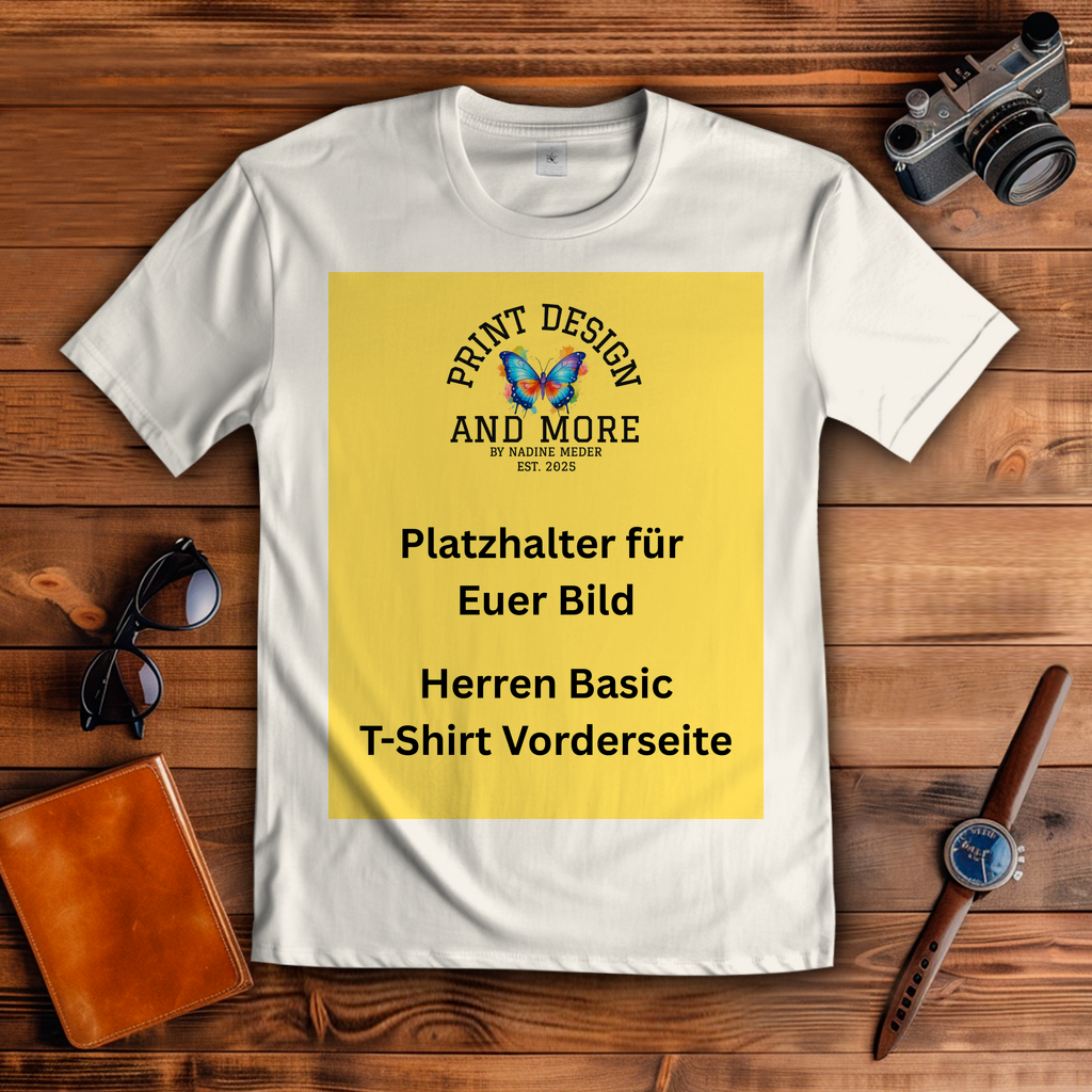 Herren Basic T-Shirt Vorderseite Helle Farben DTF
