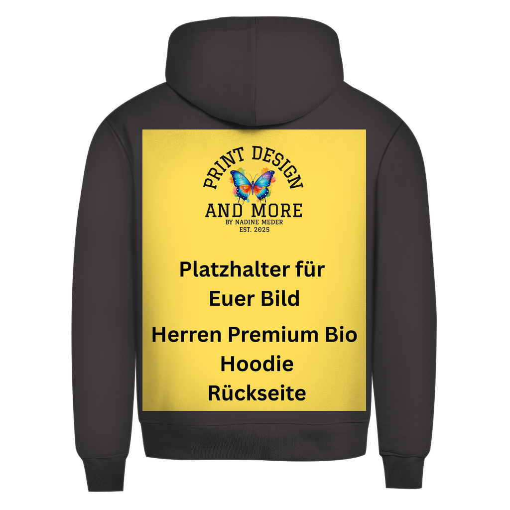 Herren Premium Bio Hoodie Rückseite DTF