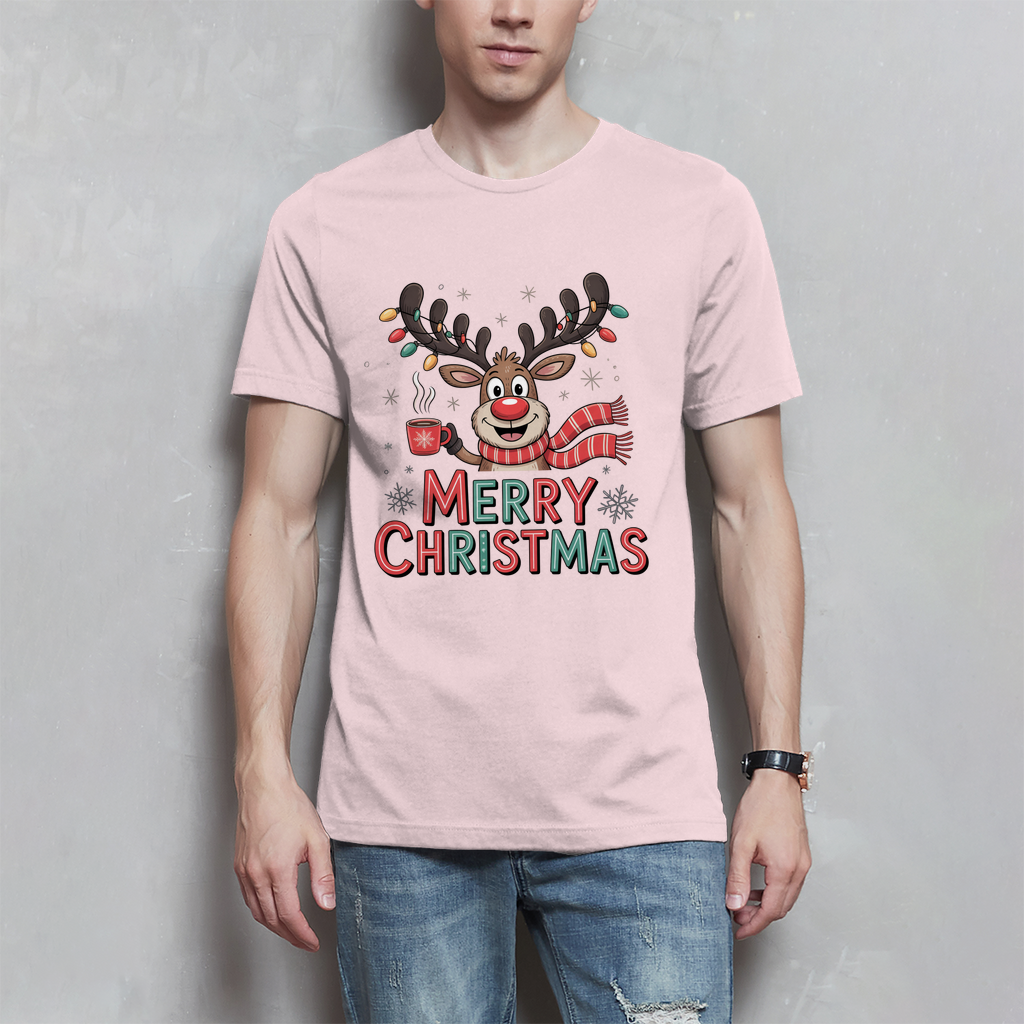 Merry Christmas, Rentier mit Lichterkette