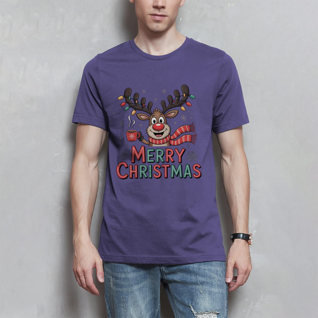 Merry Christmas, Rentier mit Lichterkette