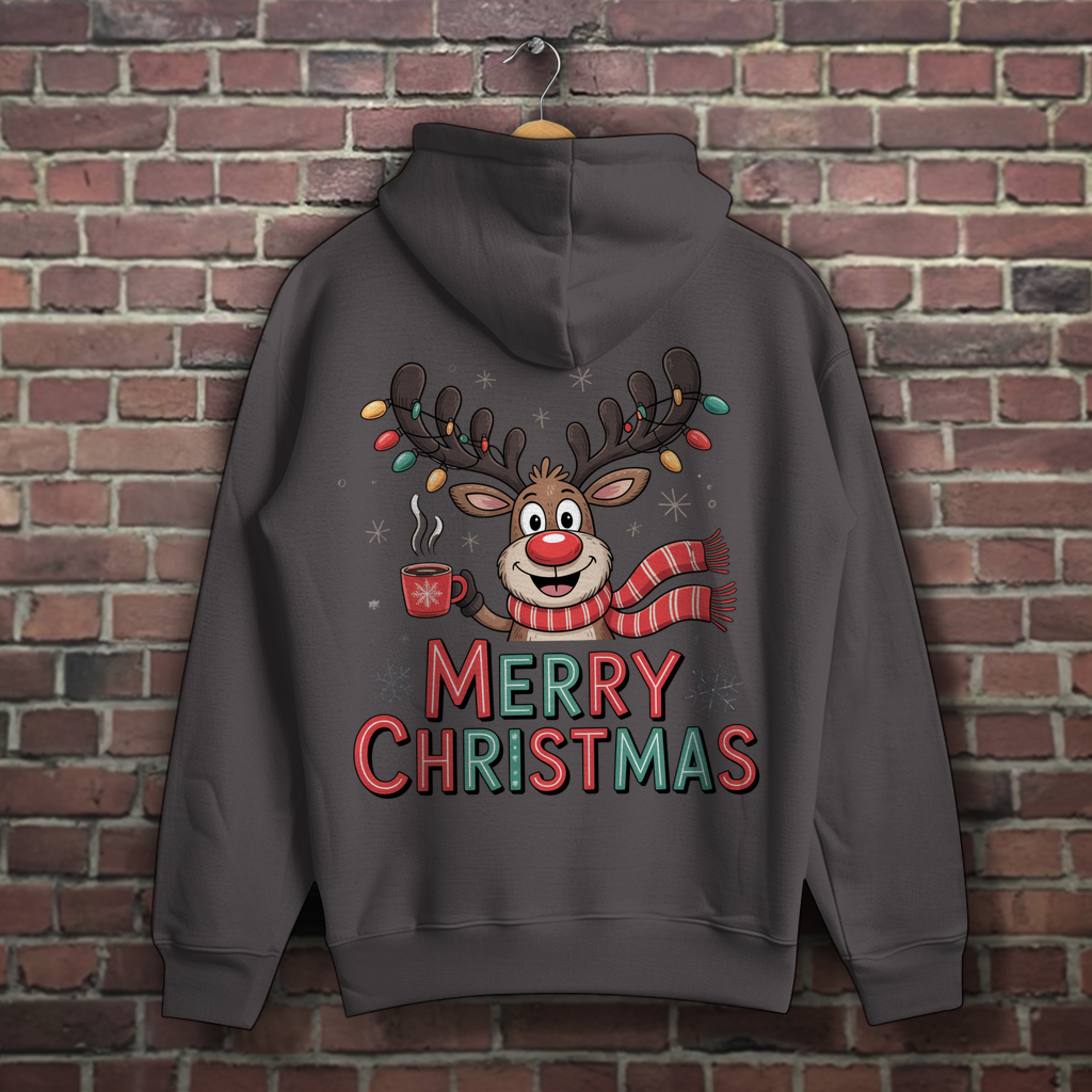Merry Christmas, Rentier mit Lichterkette