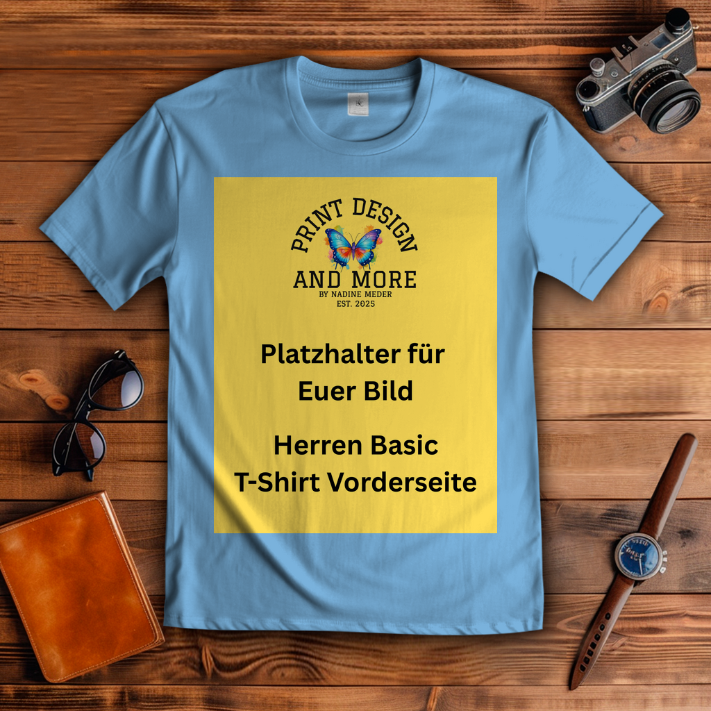 Herren Basic T-Shirt Vorderseite Helle Farben DTF