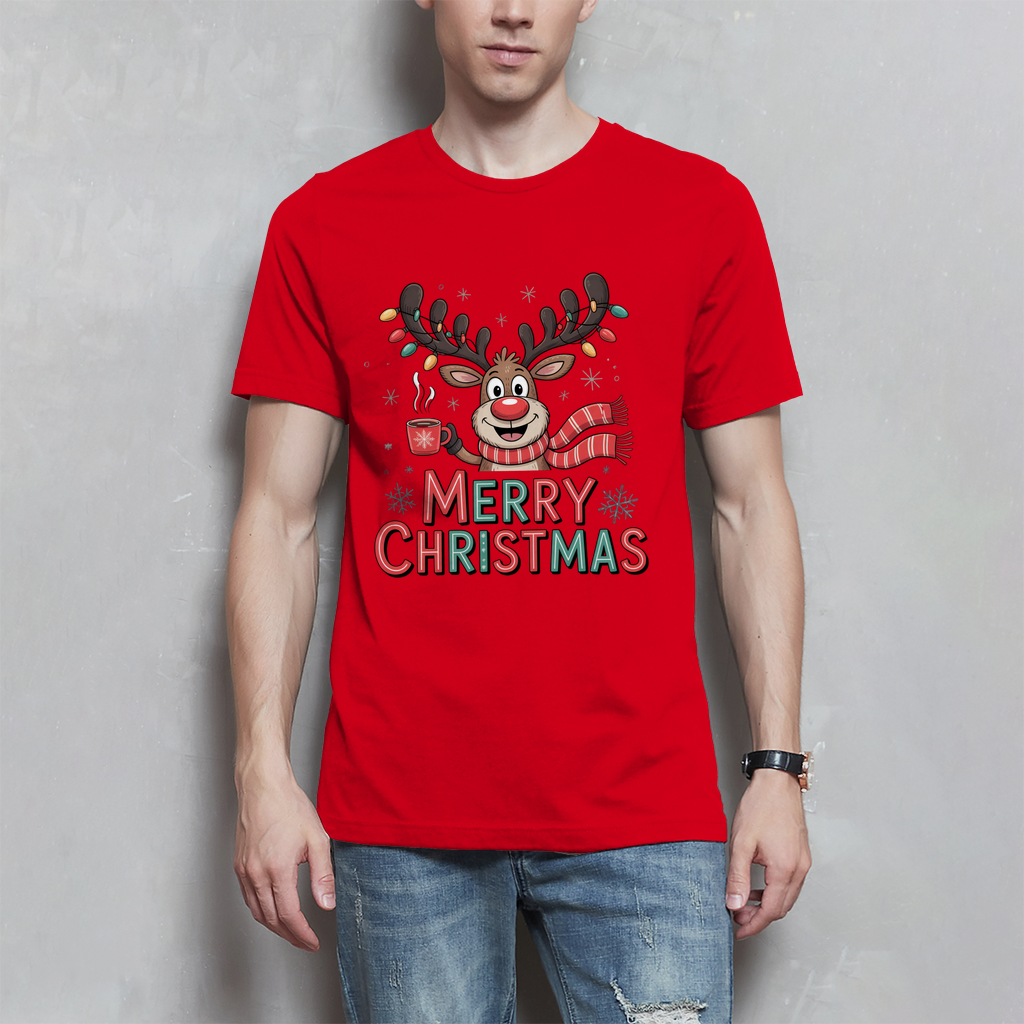 Merry Christmas, Rentier mit Lichterkette