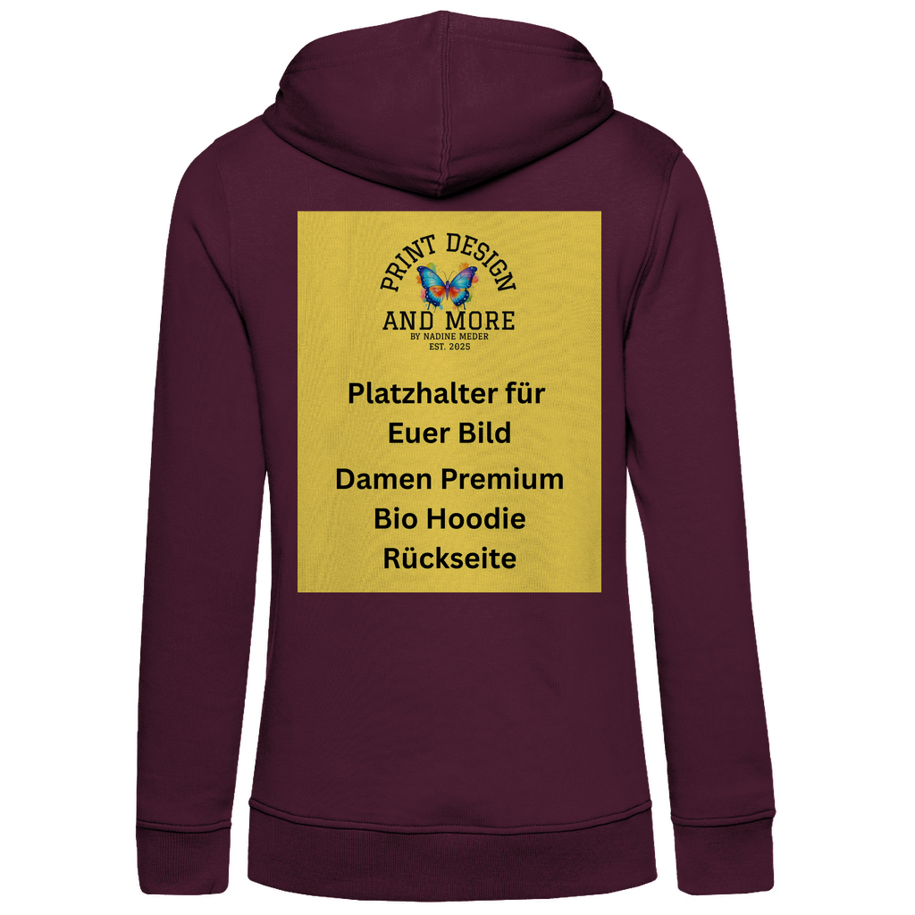Damen Premium Bio Hoodie Rückseite DTF