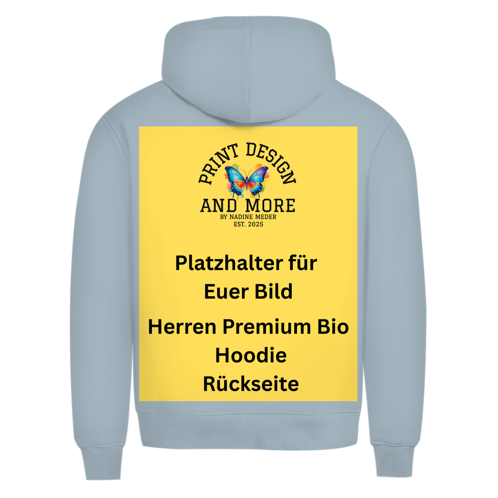 Herren Premium Bio Hoodie Rückseite DTF