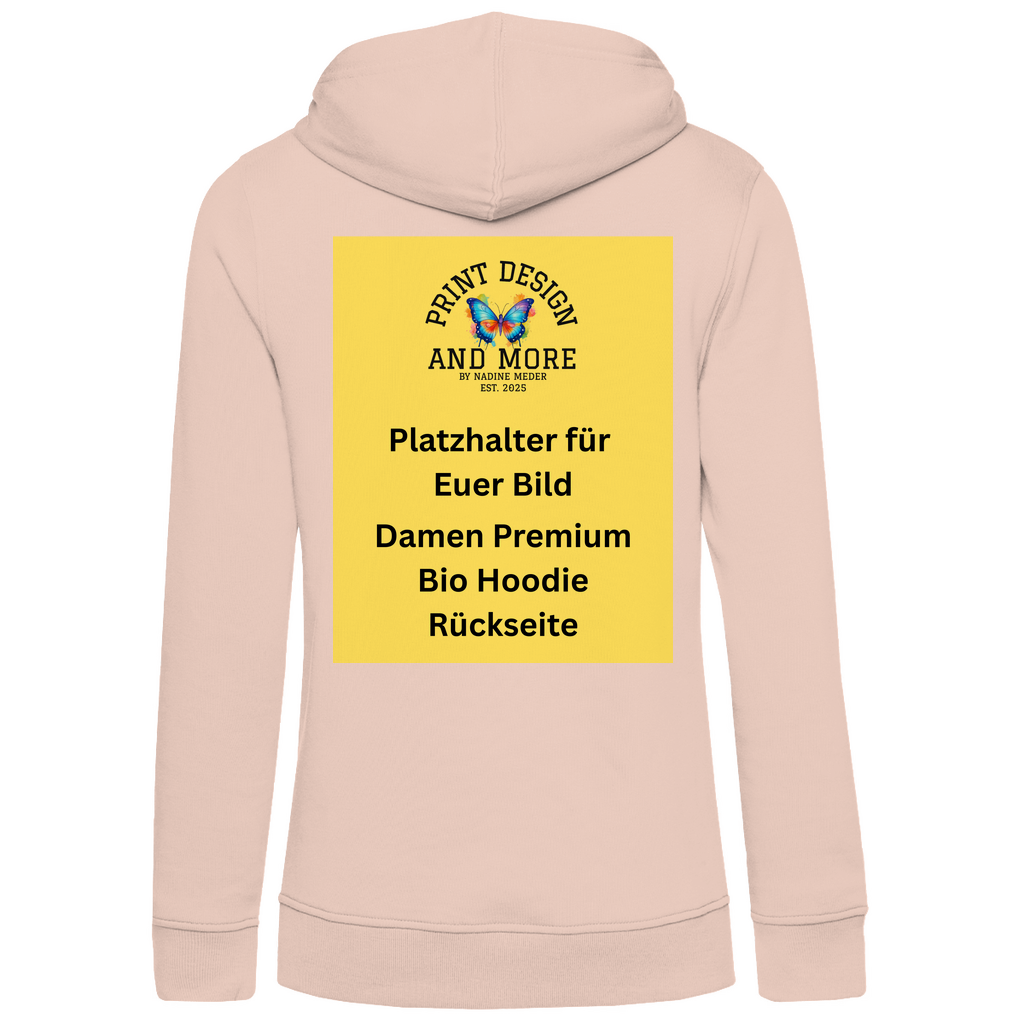 Damen Premium Bio Hoodie Rückseite DTF