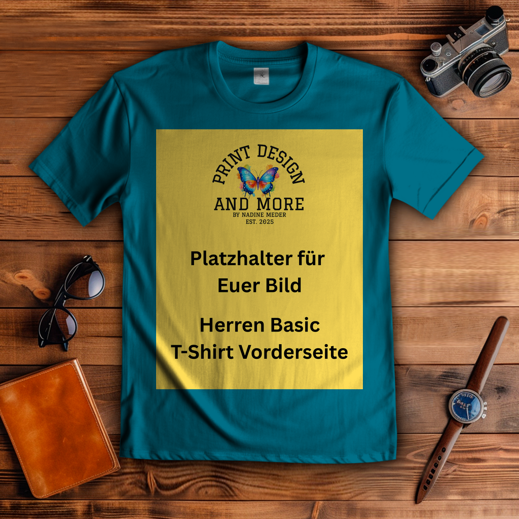 Herren Basic T-Shirt Vorderseite Dunkle Farben DTF