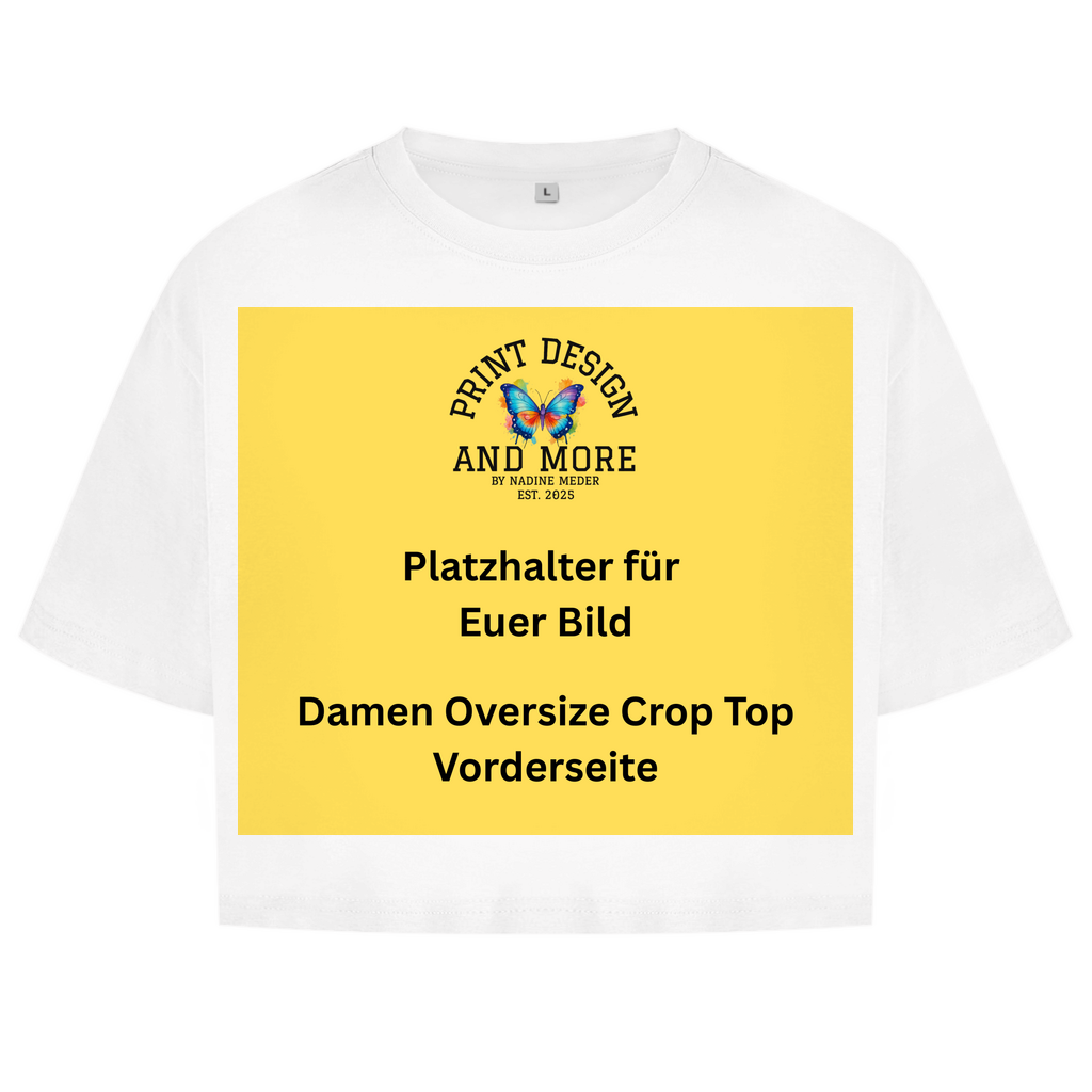Damen Oversize Crop Top Vorderseite DTF