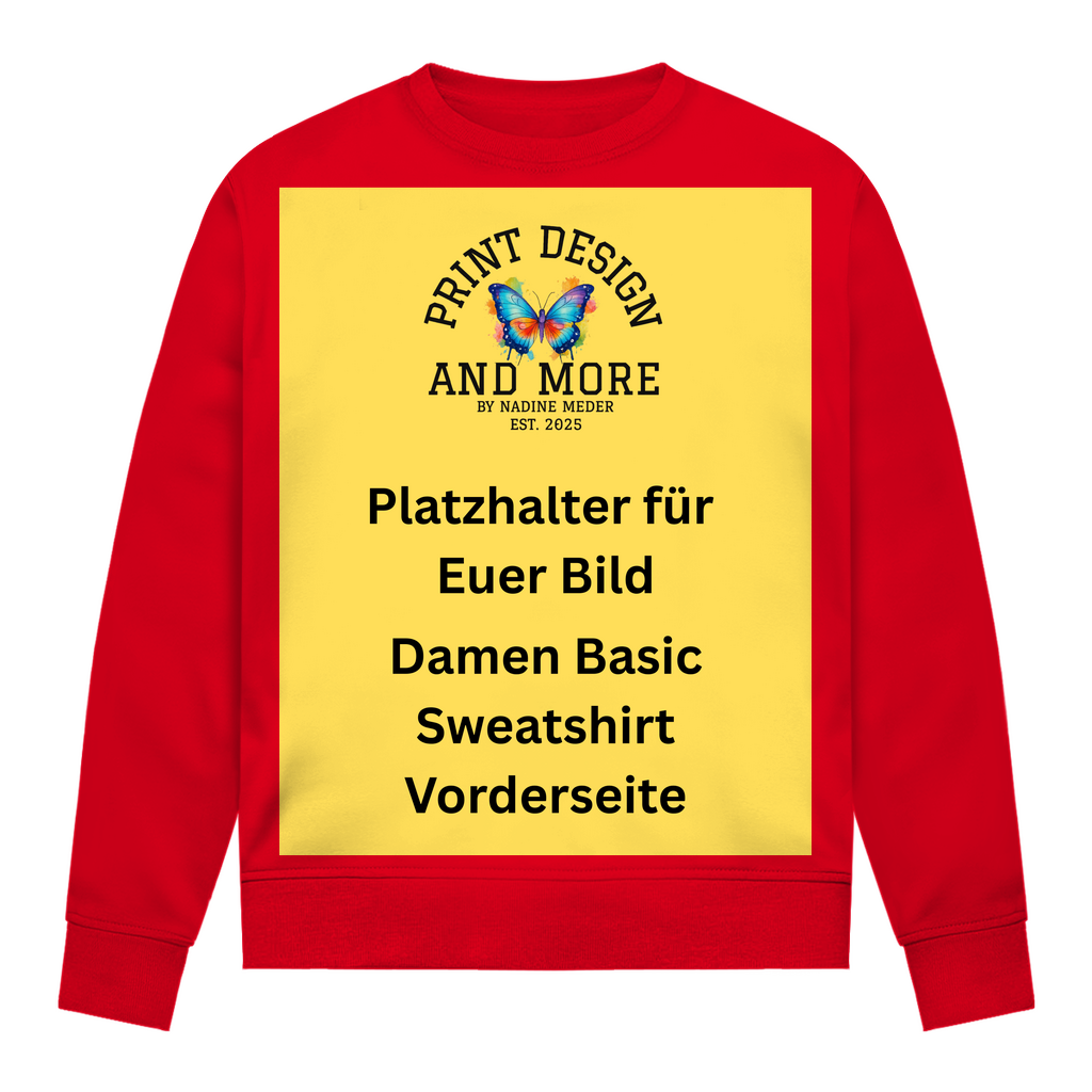 Damen Basic Sweatshirt Vorderseite DTF