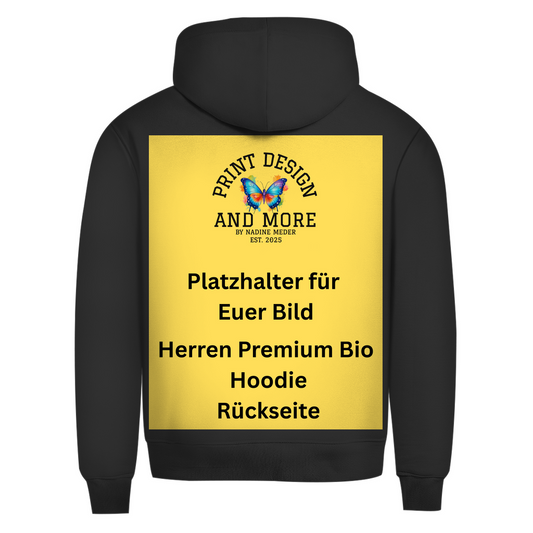 Herren Premium Bio Hoodie Rückseite DTF