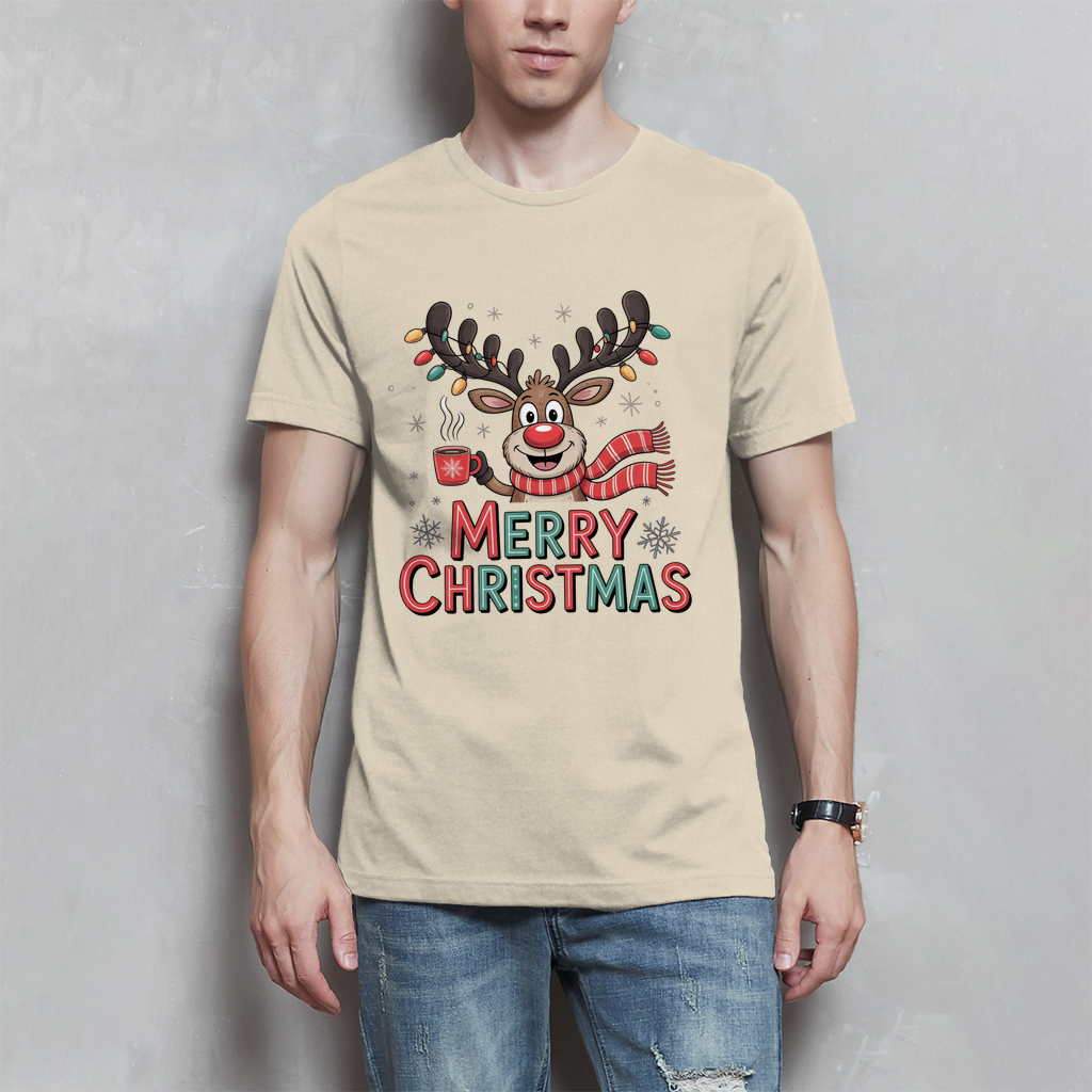 Merry Christmas, Rentier mit Lichterkette