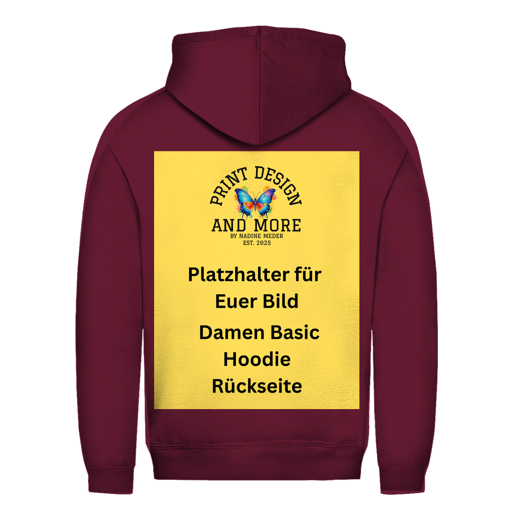 Damen Basic Hoodie Rückseite DTF