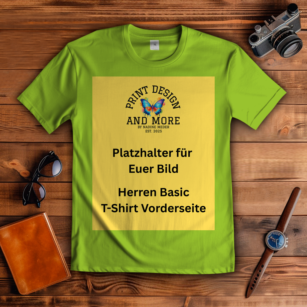 Herren Basic T-Shirt Vorderseite Helle Farben DTF