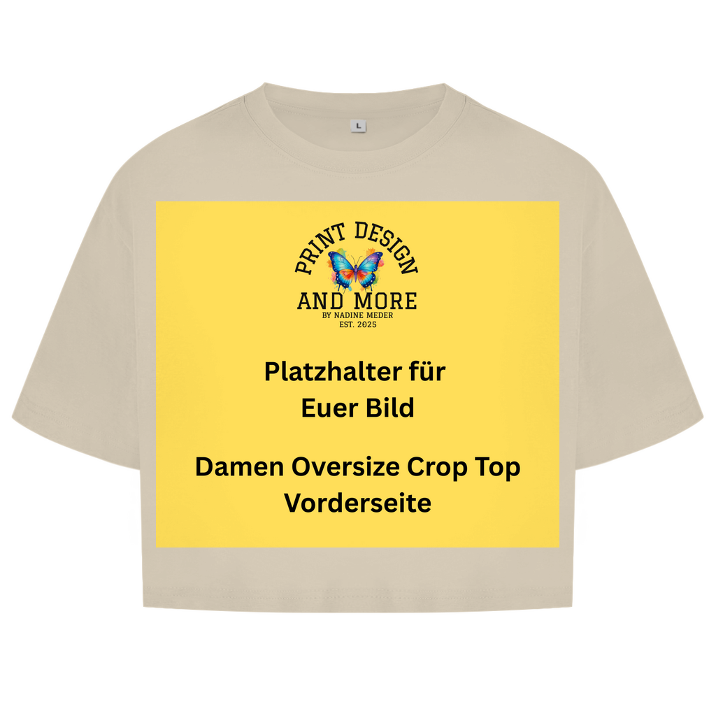 Damen Oversize Crop Top Vorderseite DTF