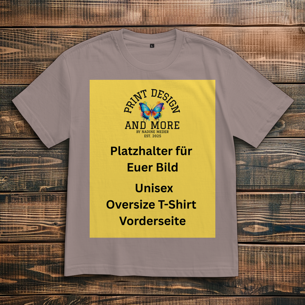 Oversize T-Shirt Vorderseite Dunkle Farben DTF