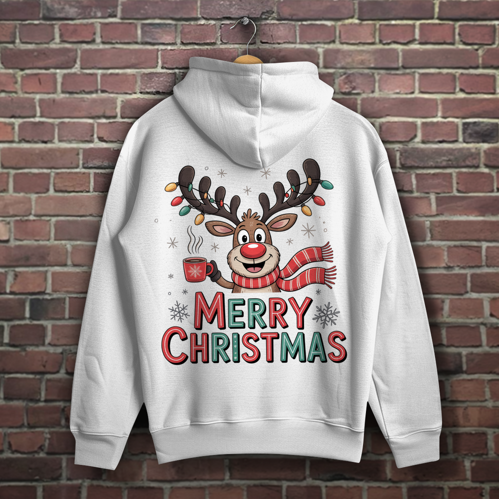 Merry Christmas, Rentier mit Lichterkette