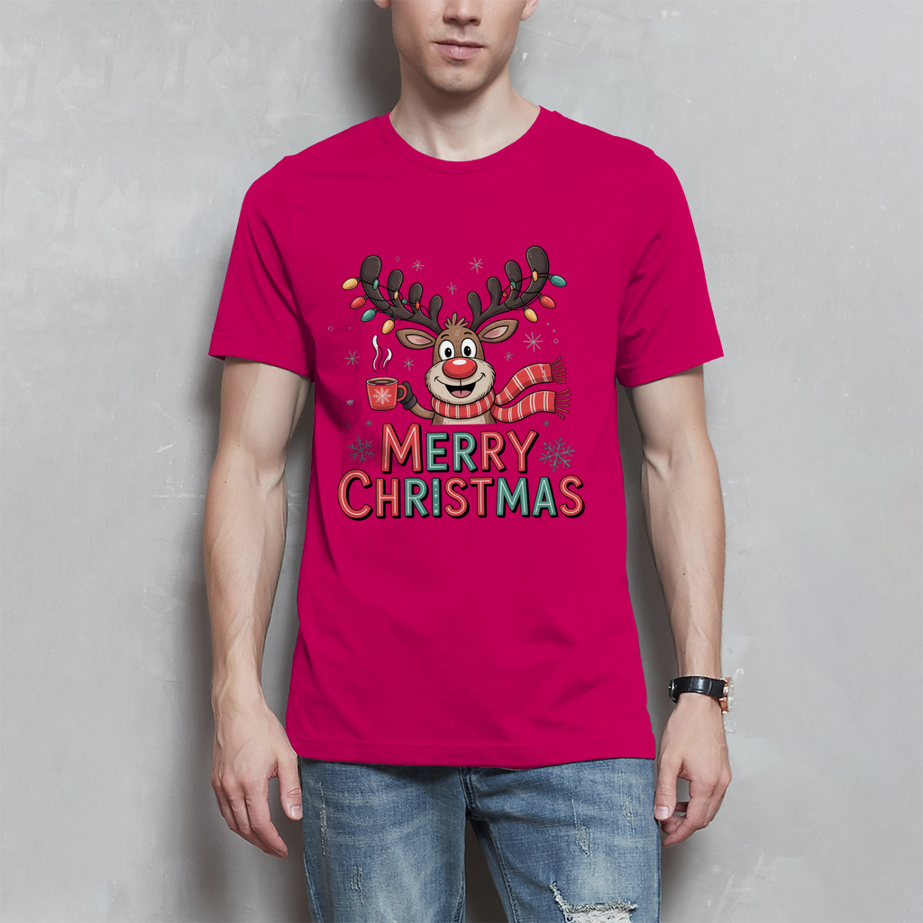 Merry Christmas, Rentier mit Lichterkette