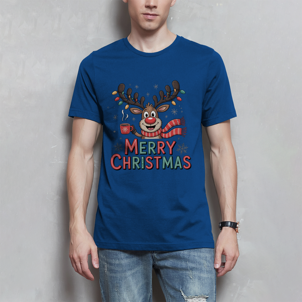 Merry Christmas, Rentier mit Lichterkette
