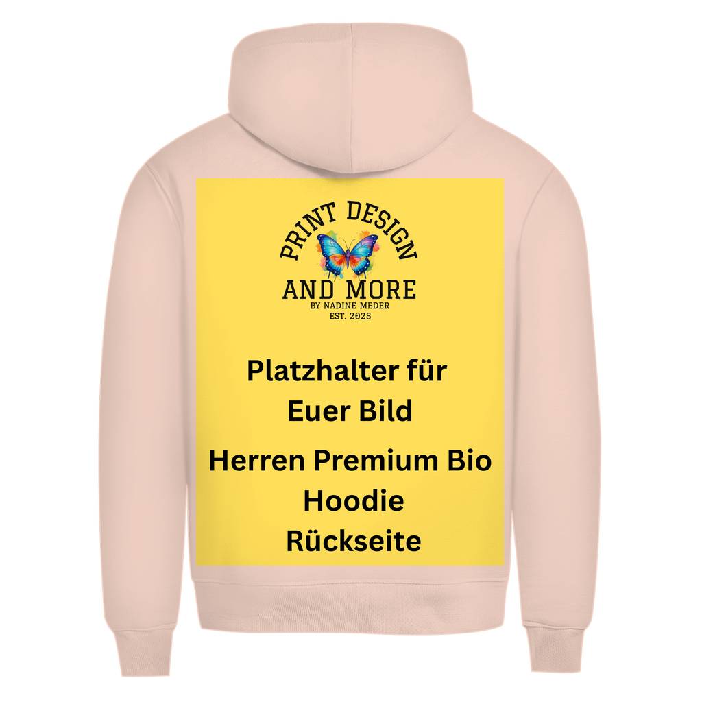 Herren Premium Bio Hoodie Rückseite DTF